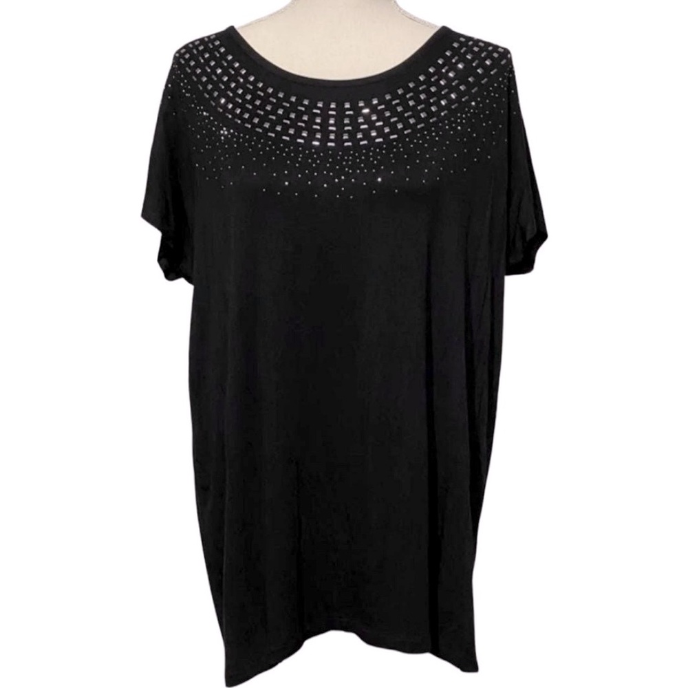NWT Design History Black Knit Studded Top Size L PRICE FIRM